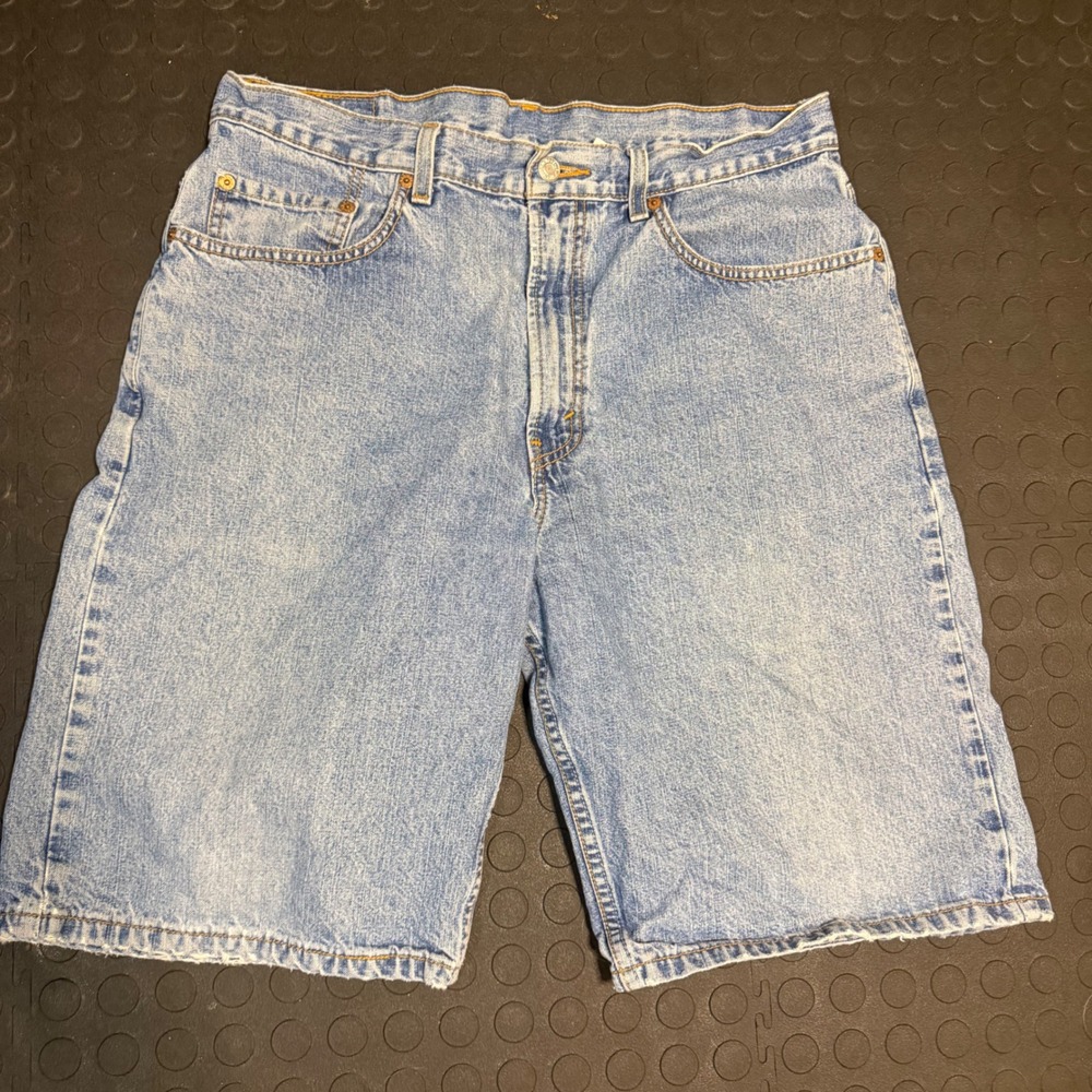 Vtg Levis 569 Loose Straight Fit Dad Jean Shorts Jorts Mens 34 Light Wash Denim